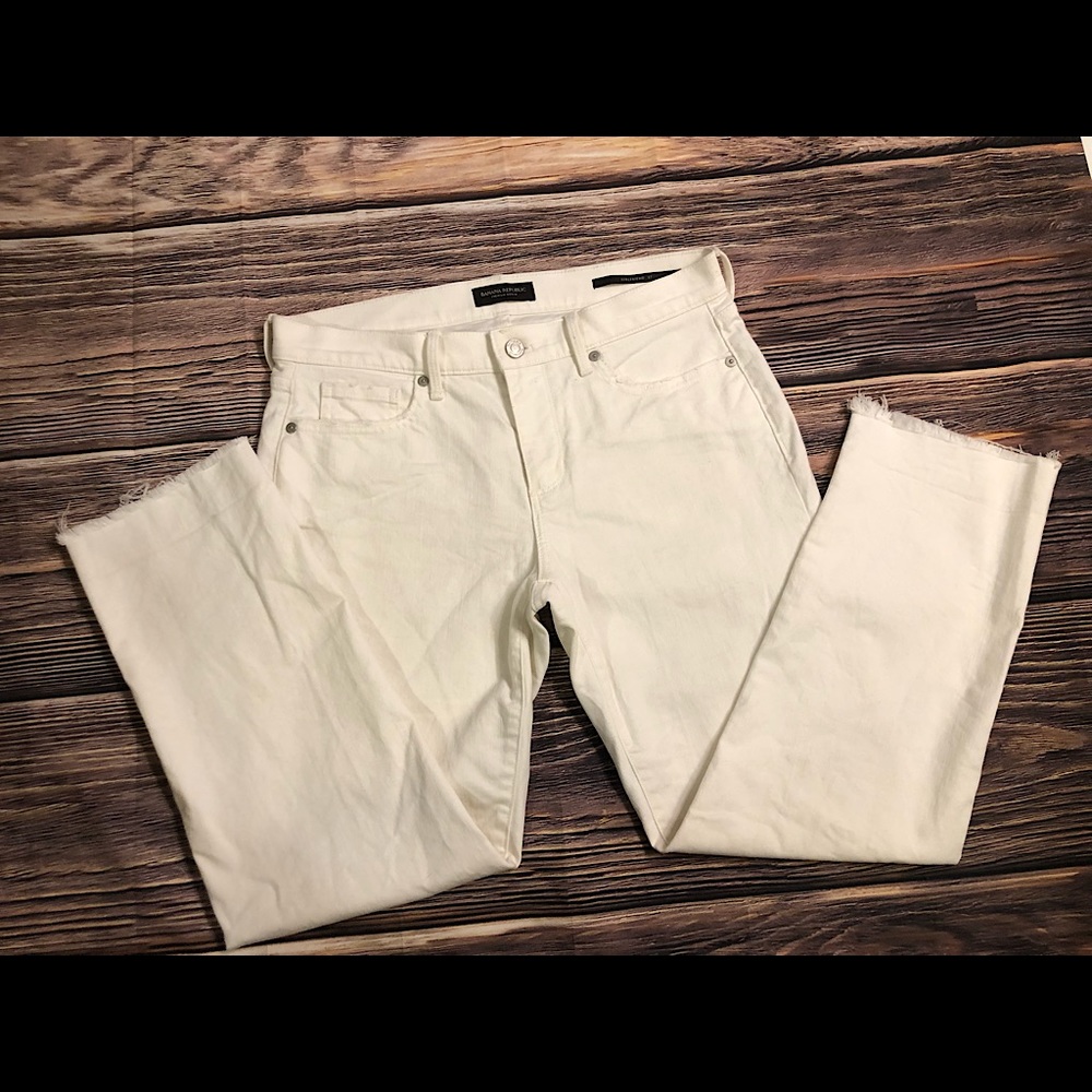 Banana Republic Premium Denim White 5 Pocket Girlfriend Jeans Size 27